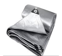 Tarpaulin Regular And Heavy Duty Waterproof Cover Tarp Ground Sheet Multi Sizes Transparent Blue Silver Clear Camo Army (Silver (320GSM), 2 x 2 m)