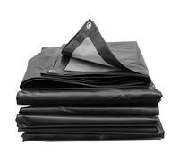 Tarpaulin Regular And Heavy Duty Waterproof Cover Tarp Ground Sheet Multi Sizes Transparent Blue Silver Clear Camo Army (Black (250GSM), 3 x 3m)