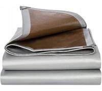 Tarpaulin Regular And Heavy Duty Waterproof Cover Tarp Ground Sheet Multi Sizes Transparent Blue Silver Clear Camo Army (Brown/silver (210GSM), 5 x 6 m)