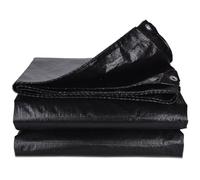 Tarpaulin Sheet 120 x 190 cm Heavy Duty, with Eyelets Rainproof Tarp Easy to Wash for Garden Furniture Camping Ground Sheet Truck Cover, Black