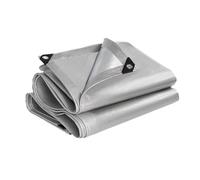 Tarpaulin Sheet 260 x 260 cm Weatherproof Windproof Uv-Resistant Camping Ground Sheet Pe Material, Mould-Proof for Garden Furniture Camping Ground Truck Cover, Silver