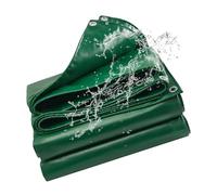 Tarpaulin Sheet 7.5 x 12.5 m Waterproof & Heavy Duty, Uv, Dust, Rain, Snow Protection Waterproof Tarps with Rope Cover for Outdoor Furniture Caravan Car Cover, Green