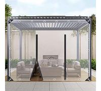 Tarpaulin Side Panels Waterproof Heavy Duty,Clear Tarps 1/1.2/1.5/1.8/2/2.3/2.6/3/4.5m,Pvc Tarpaulin with Zips,Uv and Ageing Resistant,Customisable Transparent Tarp Cover,WxH-4.5x2.5m/14.8x8.2ft