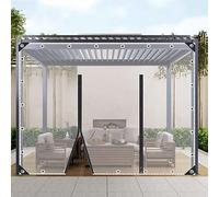 Tarpaulin Side Panels Waterproof Heavy Duty,Clear Tarps 1/1.2/1.5/1.8/2/2.3/2.6/3/4.5m,Pvc Tarpaulin with Zips,Uv and Ageing Resistant,Customisable Transparent Tarp Cover,WxH-1.8x2.2m/5.9x7.2ft