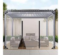 Tarpaulin Side Panels Waterproof Heavy Duty,Clear Tarps 1/1.2/1.5/1.8/2/2.3/2.6/3/4.5m,Pvc Tarpaulin with Zips,Uv and Ageing Resistant,Customisable Transparent Tarp Cover,WxH-1.5x2m/4.9x6.6ft
