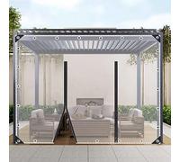 Tarpaulin Side Panels Waterproof Heavy Duty,Clear Tarps 1/1.2/1.5/1.8/2/2.3/2.6/3/4.5m,Pvc Tarpaulin with Zips,Uv and Ageing Resistant,Customisable Transparent Tarp Cover,WxH-2x2.2m/6.6x7.2ft