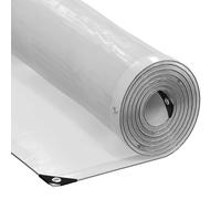 Tarpaulin Transparent 12x12m Polyethylene With Aluminium Eyelets & Rope Durable