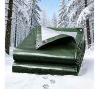 Tarpaulin Waterproof 160 x 390 cm Heavy Duty, Pe Material, Waterproof Cover Tarp Ground Sheet Reinforced Edges, with Eyelets for Garden Lawn Plants Chicken, Green