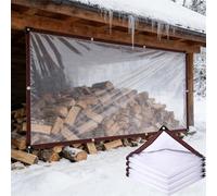 Tarpaulin Waterproof 220 x 290 cm 80 G M², Windproof Tear Resistant, Weatherproof, Frost-Resistant, Uv-Resistant, Outdoor Transparent Tarp PVC Tarpaulin for Garden, colorless