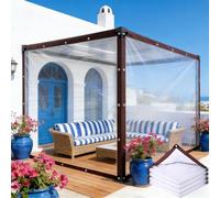Tarpaulin Waterproof 220 x 290 cm 80 G M², Windproof Tear Resistant, Weatherproof, Frost-Resistant, Uv-Resistant, Heavy Duty Transparent Tarpaulin Sheet for Garden, colorless