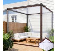 Tarpaulin Waterproof 220 x 290 cm 80 G M², Windproof Tear Resistant, Weatherproof, Frost-Resistant, Uv-Resistant, Multipurpose Tarpaulin Covers for Garden, colorless