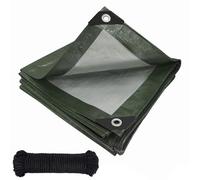 Tarpaulin waterproof heavy duty 120 g/m²,Reinforced Eyelets,Weatherproof Snow Dust UV,for Groundsheet Camping Garden Furniture Pool Building Site Caravan Boat Tarp Cover (Green-silver, 4m x 7m)