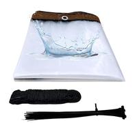 Tarpaulin Waterproof Heavy Duty, 1m x 2m Clear Tarpaulin Plastic Sheeting Waterproof Sheet with Reinforced Grommets 10m Rope and 15 Bundle Ties Tarp for Garden Outdoor Camping Furniture Shed
