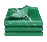 Tarpaulin Waterproof Heavy Duty 3.7 x 4.9 m with Reinforced Loops - Tear-Resistant UV Protection Fabric Tarp Sheet with Rope Waterproof Cover for Multipurpose Outdoor Use, Green