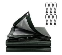 Tarpaulin Waterproof Heavy Duty Sheet 2m X 2m Tear Resistant And Flame Retardant Sheet Waterproof Tarpaulin Heavy Duty Uv Resistant Easy Foldable Ground Tarp Sheet Cover & 6pcs Bungee Balls