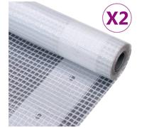 vidaXL 2x Leno Tarpaulins White Greenhouse Replacement Ground Sheet Leno Tarp