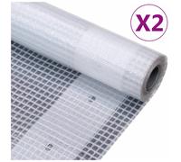 Tarpaulin White 4x6 m LDPE with HDPE Mesh 260g/m² Tear & UV Resistant w/holes