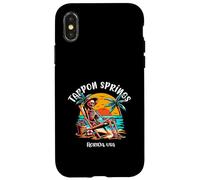 Tarpon Springs Florida Funny Skeleton in the Hot Sun Design Case for iPhone X/XS