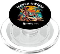Tarpon Springs Florida Funny Skeleton in the Hot Sun Design PopSockets PopGrip for MagSafe