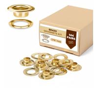 Tarps Now Heavy-Duty Brass Grommets Kit with Plain Washers - Rust Proof Eyelet for Tarp Repair or Addition and Replacement - #3 (7/16" Hole), (144 Pairs)