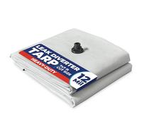 Tarps Now Ceiling Leak Drainage Tarp with Draining Flange and D-Ring - Rain Catcher Roof Sealant Leak Diverter Waterproof Tarp - Easy Hanging and Reusable Roof Rain Diverter, White (7' x 7')