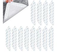 Tarqite 24pcs Rug Gripper, Washable & Reusable Rug Grippers for Laminate Floor, Double Sided Anti Curling Carpet Stickers for Rugs for Wooden, Tile, Marble