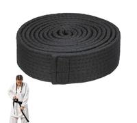 Tarqite 280cm Black Belt, Karate Black Belt, Durable Polyester Cotton Blend Double Wrap Bel t for Karate Judo Taekwondo Practice (Black)