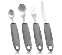 Tarqite 4 Pcs Extra Wide Handles Easy Grip Cutlery Set, Chunky Handles, Disability Aids Cutlery Sets with Knife Fork Spoon, for Elderly Disabled Arthritis Parkinson's Disease Tremors Sufferers