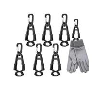 Tarqite 6Pcs Black Glove Clips Multi-Functional Plastic Glove Leash With Belt Clip For Site Gloves Ski Mitten Clips Safety Work Gloves Adults Kids