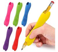 Tarqite 6pcs Silicone Pencil Grips for Children and Adults, Ergonomic Anti-Slip Texture Finger Grips Holder, Double-head Pen Gripper for Training Writing Drawing