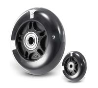 Tarqite 80mm Scooter Wheels 2 Pack - PU Silent LED Flash with ABEC-7 Bearings, Shock-Absorbing Replacement Rear Wheels for Micro, Maxi & Children's Scooters (Black)