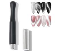 Tarqite Cat Eye Magnet for Nails, Super Long Double Ended Nail Magnet Pen, 2 Piece Strong Nail Art Magnetic Wand for Wave & Swirl Designs Nail Art Tool for Salon & Home Diy