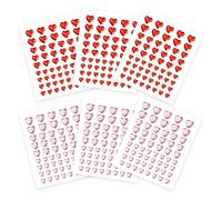 Tarqite Heart Stickers for Face and Body: Glitter Herz Aufkleber in Red and Pink, Three Sizes Self-Adhesive Rhinestone Beauty Decor for Makeup, Festivals, Valentinstag and Craft Projects