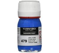 Tarrago Fluorescent Shoe Color Blu Fluo 479, 25 ml Bottle, with Brush and Sponge, for Smooth Leather, Synthetic Leather or Canvas