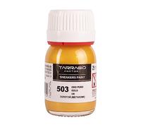 Tarrago | Sneakers Paint 25 ml con Brush and Sponge | Metallic Colours | Paint for Leather, Synthetic Leather and Canvas Sneakers and Sports Shoes (Pure Gold 503)