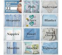 Tarrapu 22pcs Maternity Bag Organiser Set | Hospital Bag Essentials for Mum & Baby | Baby Newborn Essentials | Pregnancy & Postnatal Must Haves | Maternity Bags for Hospital