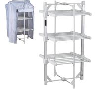 Tarrapu 3 Tier Heated Clothes Airer with Cover & Smart Timer - Electric Heated Drying Rack Indoor Folding Clothes Dryer with Auto Shut Off - Large Laundry Airer & Clothes Horse