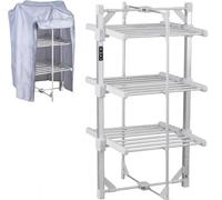 Tarrapu Mini 3 Tier Heated Clothes Airer with Cover & Smart Timer - Electric Heated Drying Rack Indoor Folding Clothes Dryer with Auto Shut Off - Laundry Airer & Clothes Horse