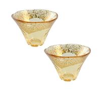 Tarry Mart Sakura Mt. Fuji Glass Sake Cup Set 80ml (2 Cup) | Handcrafted Japanese Crystal Glass with Mt. Fuji Design | Elegant Drinkware for Sake, Whiskey, Tea (Yellow)