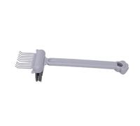 TARSHYRY 2 in 1 Comb Brush Cleaner, Dual Sided Elastic Claws and Stiff Brush, with Non Slip Handle and Bend Resist Design, for Pet Hair Furniture Keyboard Car Seats Hard to Areas (Gray)