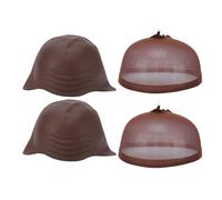 TARSHYRY 2 Pcs Latex Bald Head Wig Cap Stretchable Bald Cap for Cosplay with Reusable Latex Kids Teens Adults Theatrical Performances (Brown)