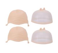 TARSHYRY 2 Pcs Latex Bald Head Wig Cap Stretchable Bald Cap for Cosplay with Reusable Latex Kids Teens Adults Theatrical Performances (Skin Color)