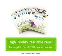 TARSHYRY 3D Printing Pen Stencil Book with 40 Creative Patterns and Clear Template for Kids Projects