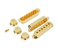 TARSHYRY 3Pcs Guitar Pickup Covers, 6 Hole Golden Switches, Tone and Volume Knob Set