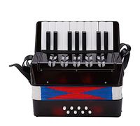 TARSHYRY Accordion Musical Piano Keyboard Toy Rhythm Training Spring Instrument 17 Key 8 Bass Black for Kids Beginners