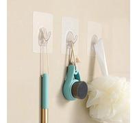 TARSHYRY Adhesive Wall Hook Heavy Duty Reusable Strong Sticky Hooks No Trace Removable Multipurpose Wall Hooks for Bathroom Kitchen Bedroom Plastic 80g