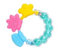 TARSHYRY Baby Silicone Teether Rattle Multi Functional Chew Toy for Infants, BPA Free Gum Soothing Sensory Toy for Newborns (Green)