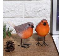 TARSHYRY Bird Figurines, Simulation Animal Bird Decor For Home with 5.1x2.4x4.3in Size For Indoor Outdoor Garden Art Craft Ornaments Patio Yard Porch Home 2PCS