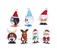 TARSHYRY Christmas Wind Up Toy Collection Adorable Santa and Snowman Figures, Festive Clockwork Decorations for Holiday Celebrations (Christmas set 7pcs)