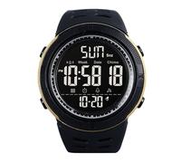 TARSHYRY Digital LED Men Sports Watch Multi-Function Stopwatch Alarm Night Light Waterproof Black Golden, Easy to Read, Comfortable to Use